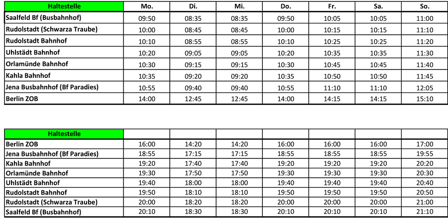 Flixbus Fahrplan