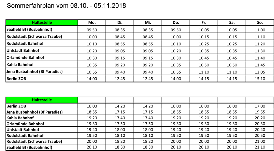 Flixbus Fahrplan