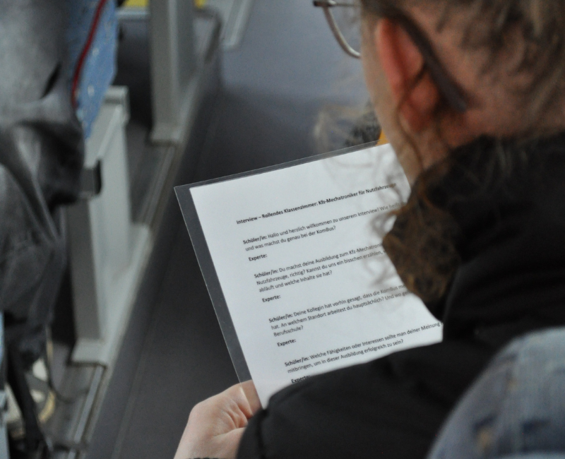 Rollendes Klassenzimmer für Berufseinsteiger